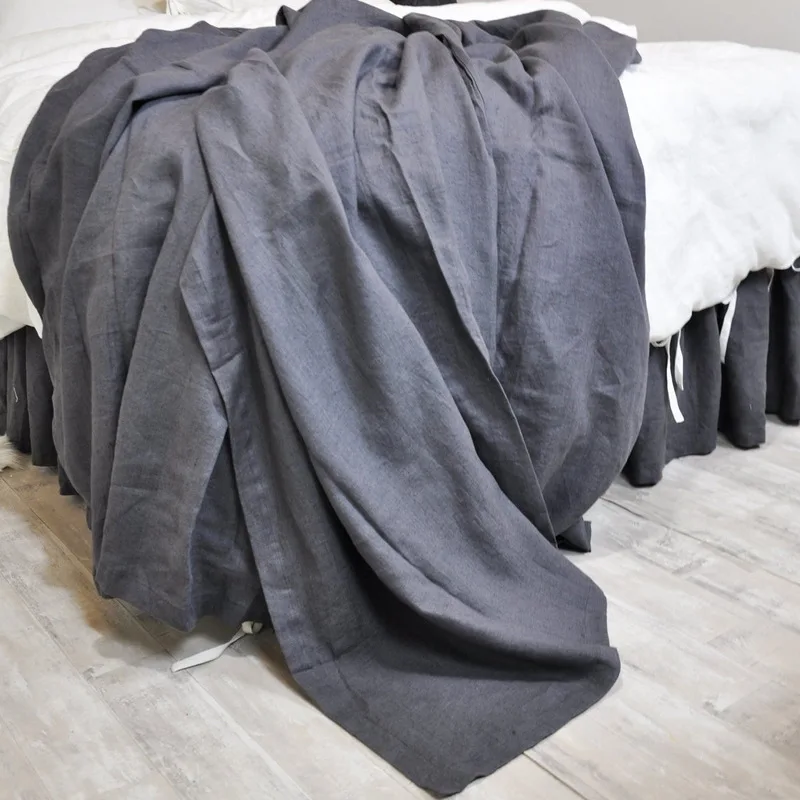 Pure 100% Linen Flat Sheet Moisture Absorbent All Season Linen Bed Sheet Various Sizes Solid Color 1 Piece Linen Flat Sheet Only