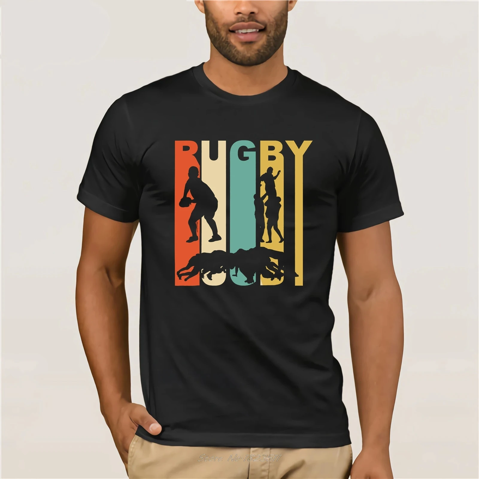 Vintage 1970 S Style Rugby T Shirt Summer Men's Short Sleeve T-Shirt Casual Top Funny Tees Cotton TShirt Harajuku