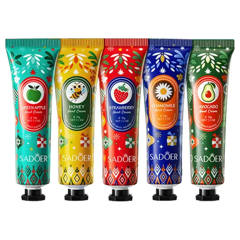 

5pcs Fruity Flowery Hand Cream Moisturizing Nourishing Anti Chap Repairing Hands Care Moisturizing Repair Anti Dry Hand Lotion