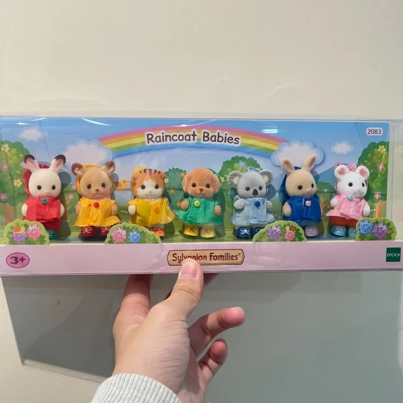 Sylvanian Families 숲 가족 Ternurines 레인보우 비옷 일곱 아기 소녀를위한 정통 장난감 장난감 주방 Silvania Familiy