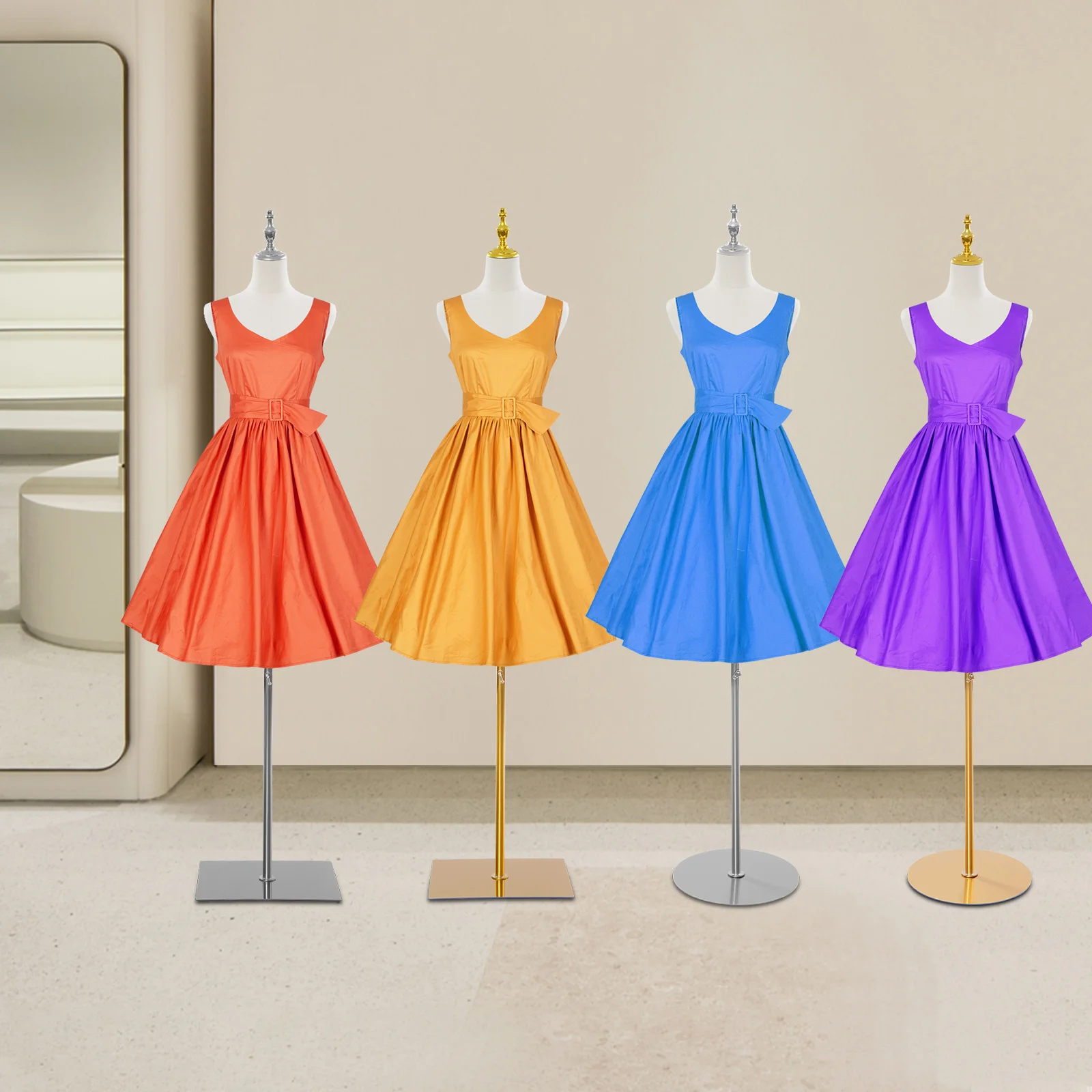 

Female Model Torso Display Dress Model 70-130cm Adjustable Height Freestanding Wedding Dress Display Stand for S / 4-6 US size