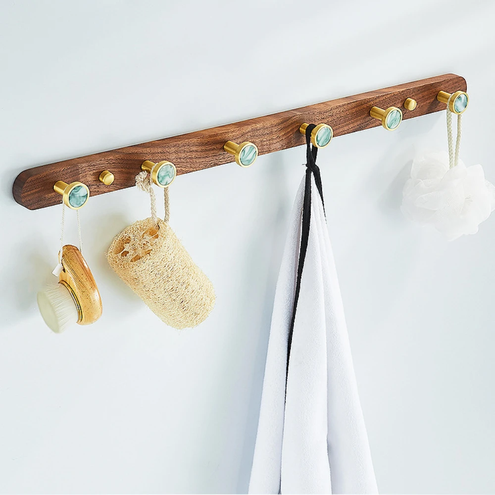 Walnut wood Bedroom bathroom cap hook creative shell kitchen clothes hook Living Room Wall Coat Hook Rack Organizer