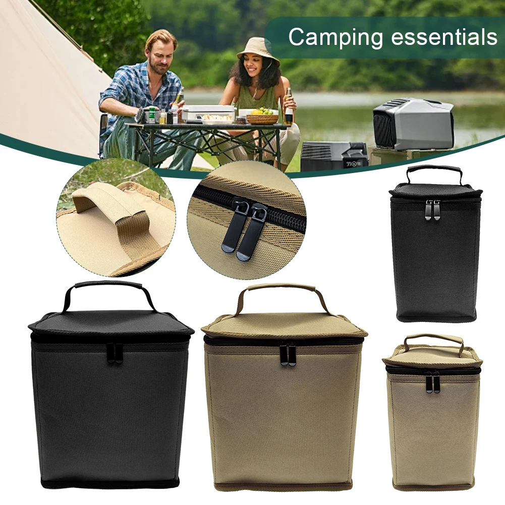 Butane Fuel Canister Cover 600D Oxford Cloth Camping Lantern Gas Tank Bag Anti-Collision Camping Storage Bag for Outdoor Camping