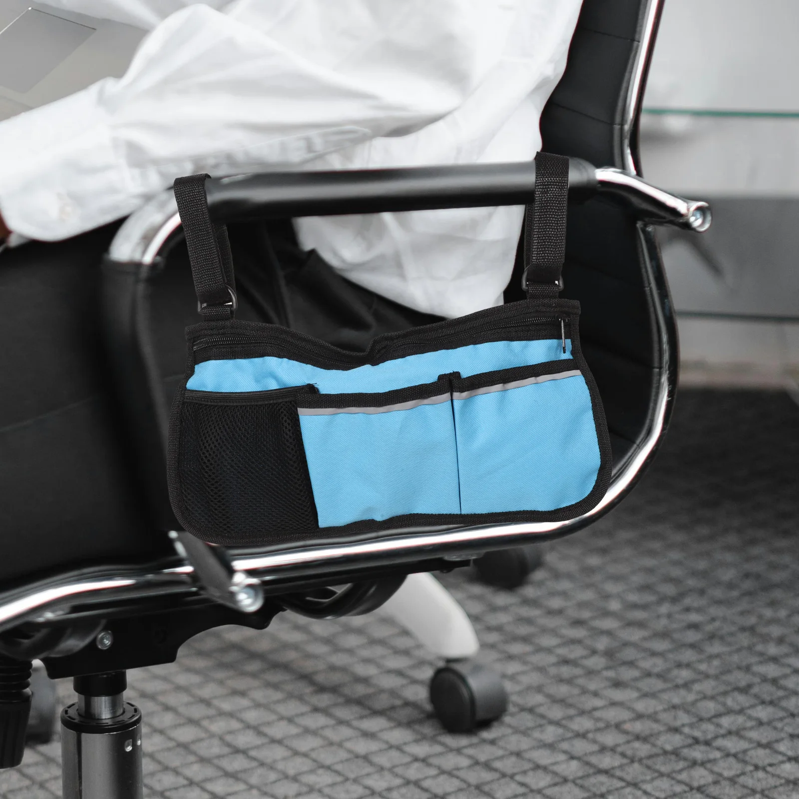 

Wheelchair Armrest Pouch Organizer Bag Durable Easy Clean Storage Solution for Essentials Wheelchair Accessories