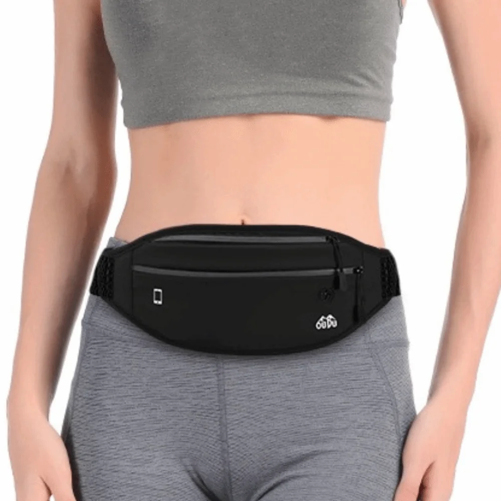 

Waterproof Men Waist Pack with Headphone Jack Large Capacity Hiking Running Bag Reflective PU Camping Belt Bag Climbing Camping