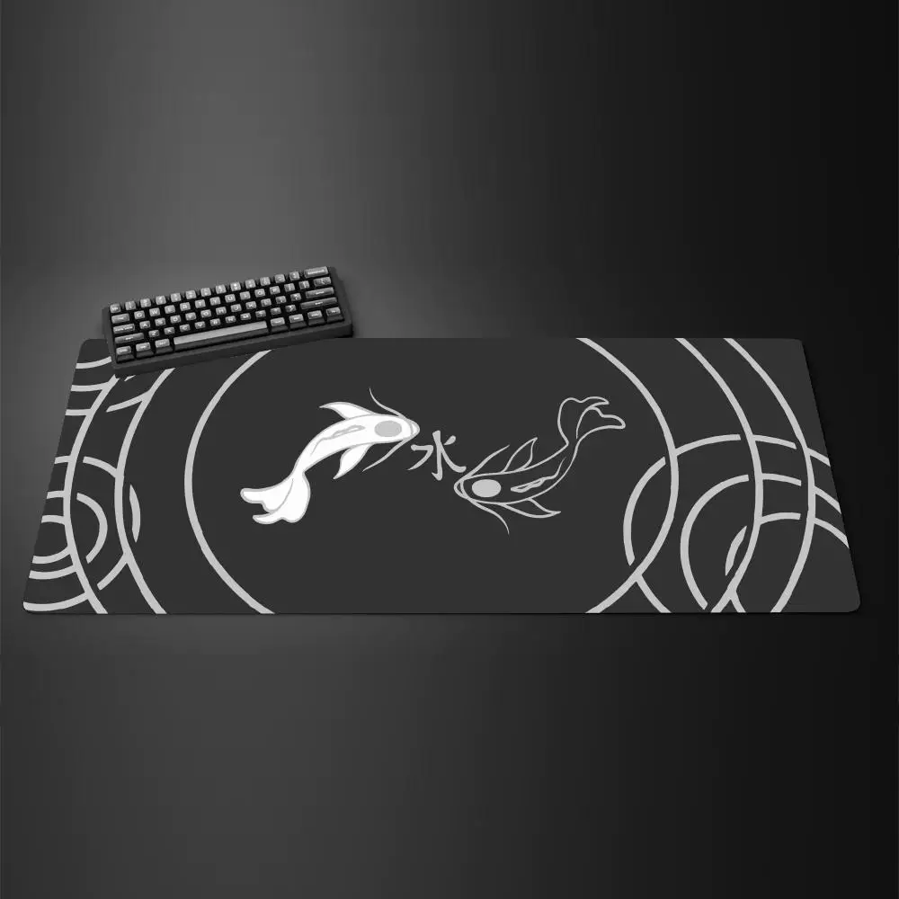 แผ่นรองเมาส์สำหรับเล่นเกม ลายปลาคาร์ฟ ไทชิ แบบเรียบง่าย แผ่นรองโต๊ะ แผ่นรองเมาส์คอมพิวเตอร์ บริษัทผลิตแผ่นรองเมาส์ แผ่นรองโต๊ะขนาดใหญ่ 100x50 ซม. แผ่นรองเมาส์ขนาดใหญ่สำหรับเกมเมอร์