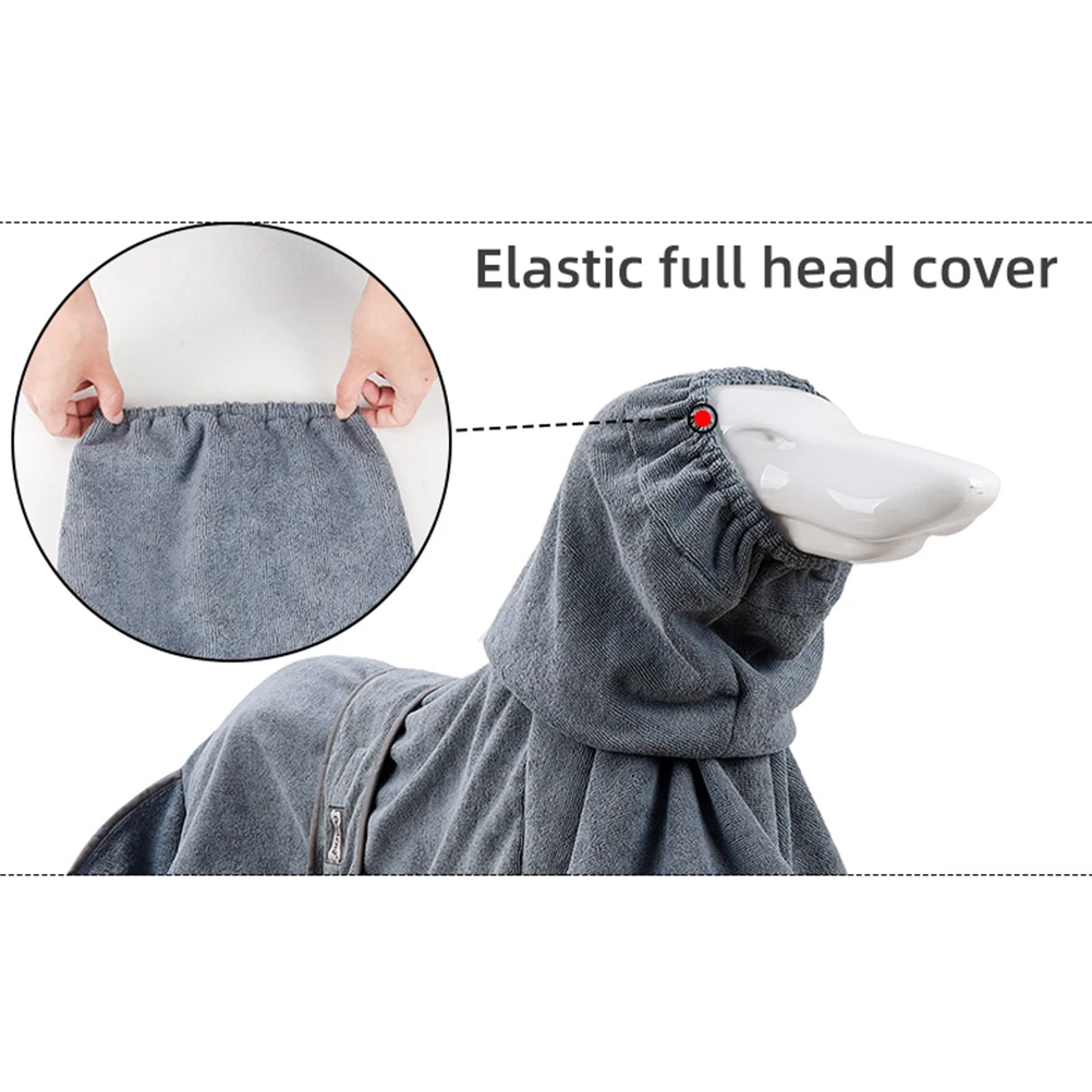 

1Pcs Pet Bath Robe Fast Drying Dog Towel Microfiber Material Comfortable Texture Tail Rubber Band Easy Wear Take M