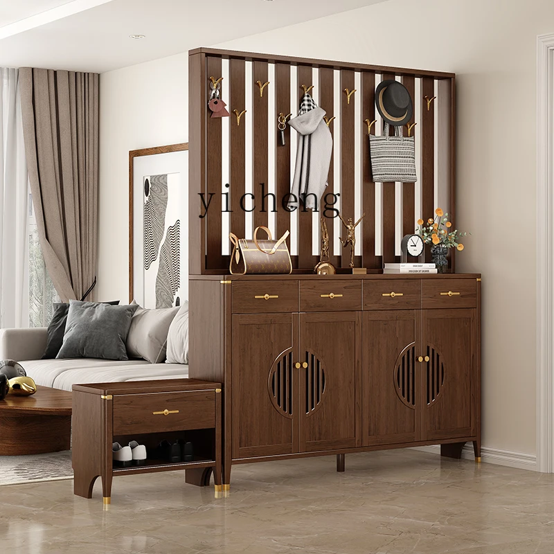 

ZK home hanger shoe cabinet home entrance living room locker porch partition storage cabinet with seat