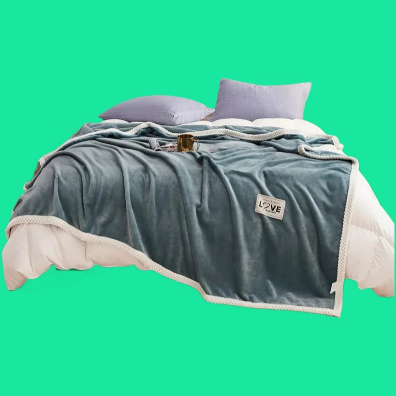 

2025 new solid color milk fleece blanket sofa blanket four seasons household warm milk fleece coral fleece blanket