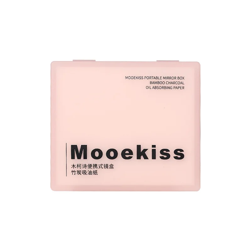 Mooekiss – papier absorbant l'huile au charbon de bambou pour femmes, boîte à miroir Portable, papier pour le visage pour enlever l'huile