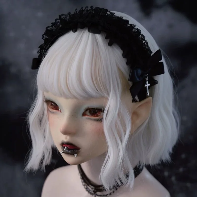 Gothic Bow Lace Cross Harajuku Punk Headbands Women Subculture Streewear Hair Band Y2K Girl Headdress Hair Accessories
