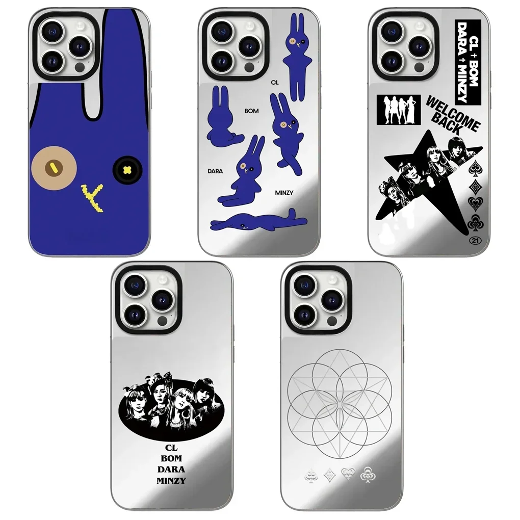 

Girls Silver Border Mirror Magnetic Phone Case Cover for IPhone 11 12 13 14 15 16 Pro Max Case for IPhone 16 Pro Max