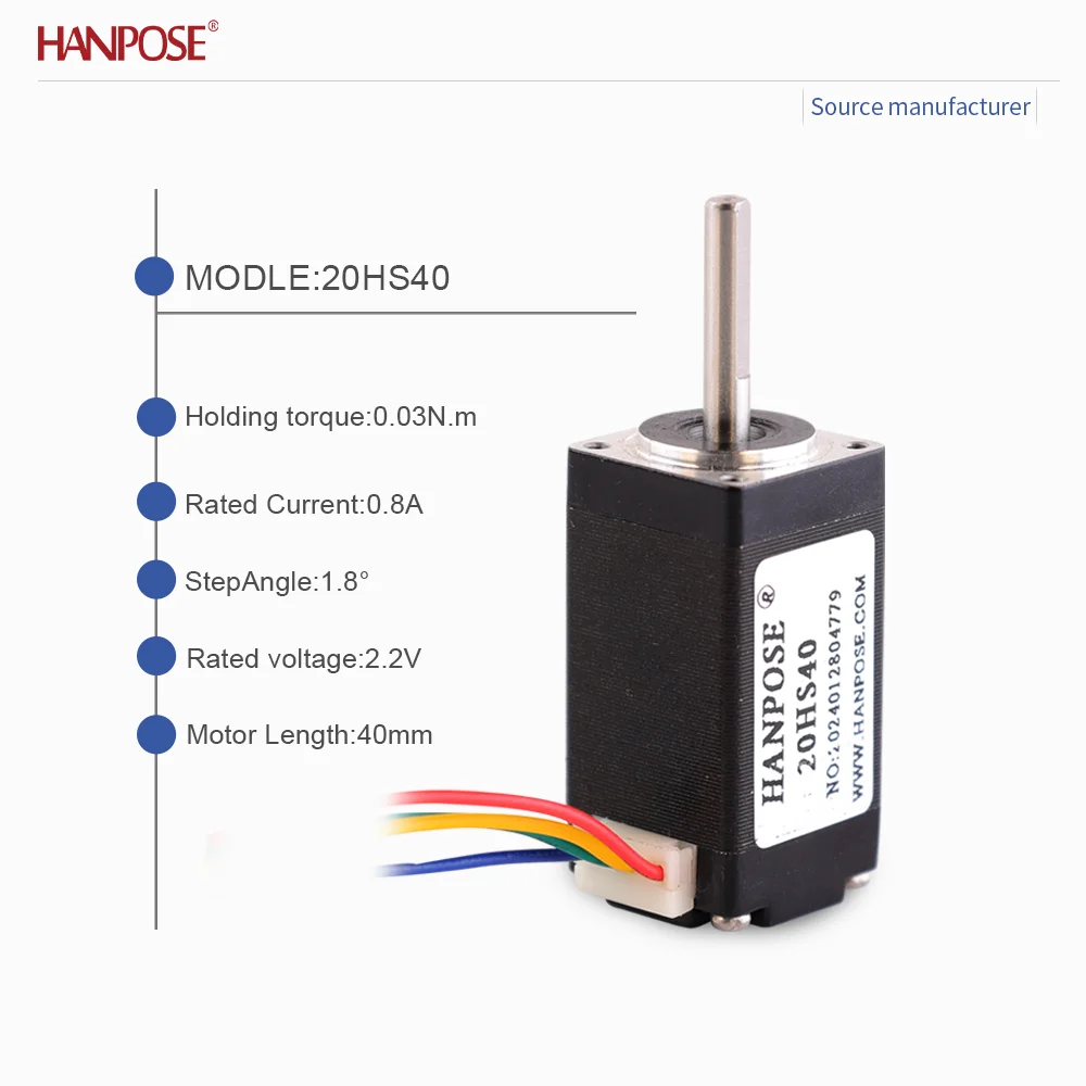 

NEMA8 5PCS 20HS40 Miniature Stepper Motor 0.03N. m 0.8A 3D Printing Accessories Motor Manufacturer Direct Sales in Stock