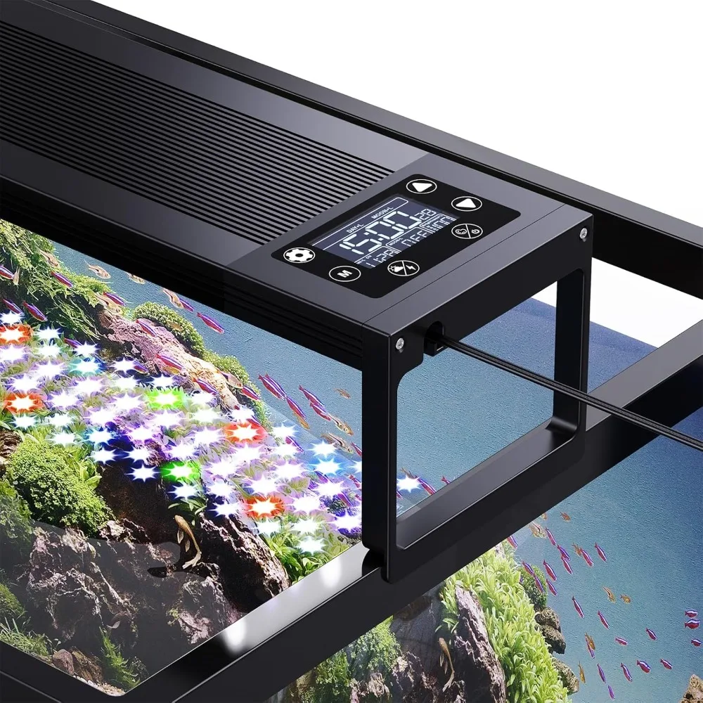 

24/7 LED Aquarium Light for 48-54 Inch Fish Tank, Fish Tank Light for Plants, Auto On Off with Timer, 9 Colors, Adjustable Brigh