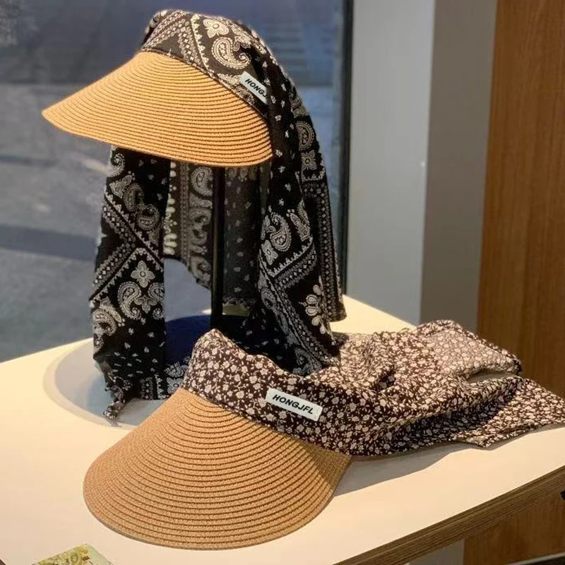 

Шляпы-кепки в стиле ретро с принтом пейсли для девочек, весенние солнцезащитные шляпы из бумажной соломки для женщин для прогулок, пляжа и отпуска