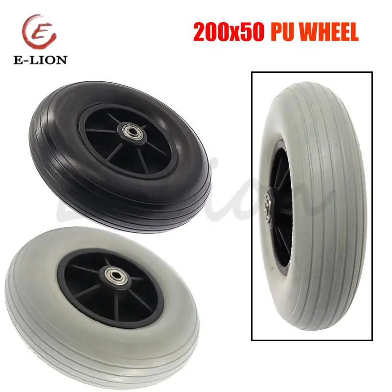 200 x 50 PU-Rad, 8 Zoll, Vollradreifen für Rollstuhl, Universal-Vorderrad, 200 x 50 Radzubehör