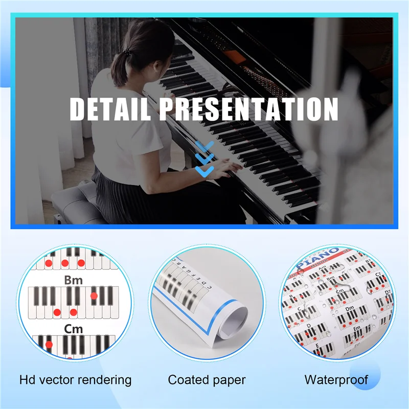 AEB0-مخطط أوتار البيانو مفتاح الموسيقى الرسم ممارسة ملصق ستاف البيانو وتر ممارسة الرسم البياني 88 مفتاح المبتدئين البيانو بالإصبع الرسم البياني