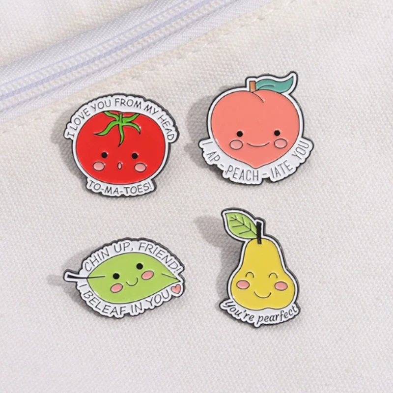 الكرتون الفواكه المينا دبوس الأصالة الفراولة الخوخ الليمون الأفوكادو الفواكه مأدبة حقيبة ظهر للحفلات هدايا مجوهرات اكسسوارات #4