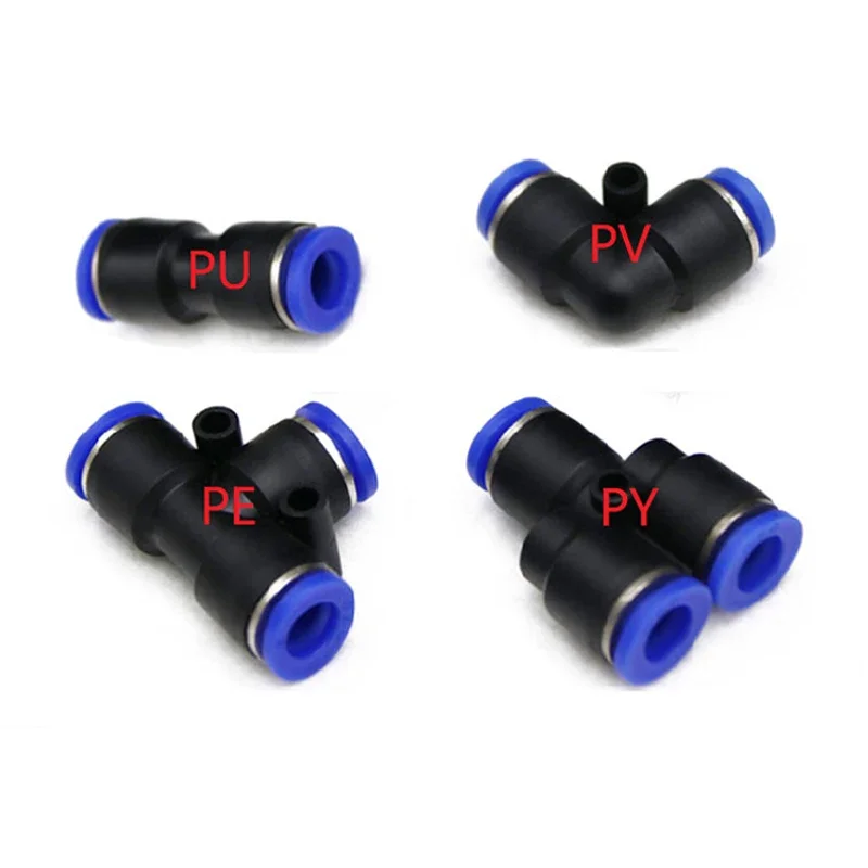 5/10pcs Air Pneumatic Tube Fitting OD 4mm 6mm 8mm 10mm 12mm 14mm 16mm T Y L I Tpye PV Plastic Quick Connector Push In Pipe Hose