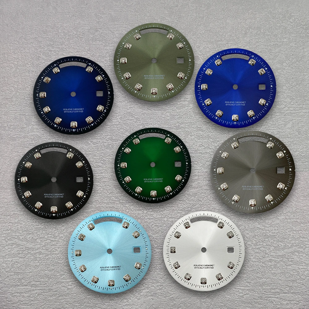 31mm Day And Date Diamond S Dial Fit 8285 Movement Sunray High-Quality Dial Watch Modification Accessories