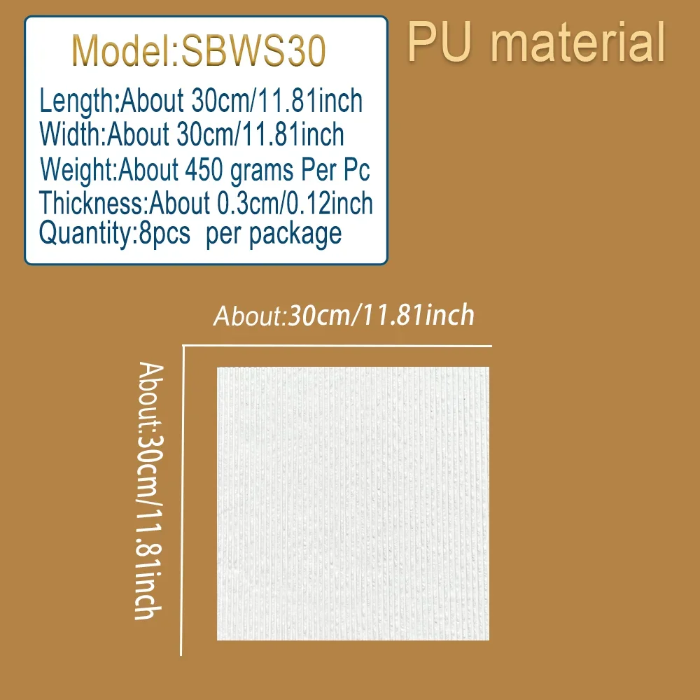 8 Pcs 3D Decorative Wall Panels Faux Gypsum Texture Wall Cladding, Easy‑to‑Install 3D Wall Board for TV Background