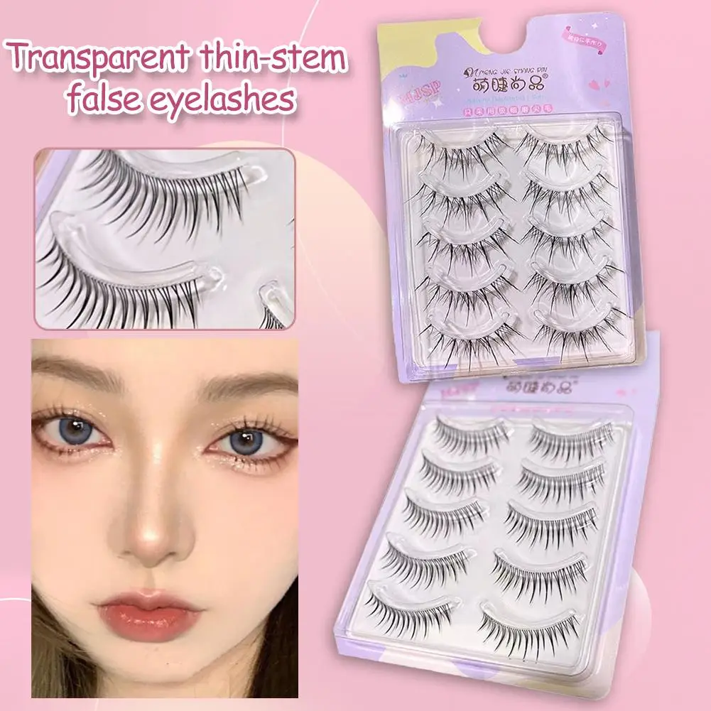 Sunflower Fairy False Eyelashes Natural Thin Stem Manga Korean Makeup False Eyelashes Style Extension Eyelash Tool Makeup L H1H1