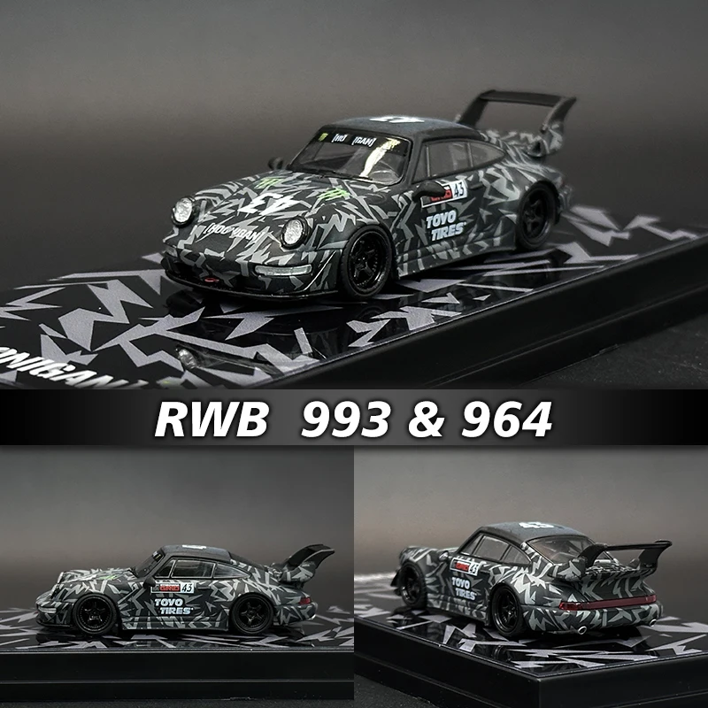 

Flame In Stock 1:64 RWB 993 964 KEN BLOCK Diorama Car Model Collect Miniature Toys