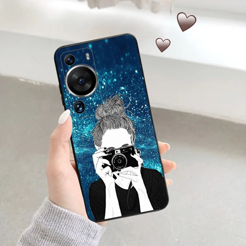 Matte Phone Case for Huawei P20 Pro P Smart P40 P30 Lite Moto G30 G31 G200 One Fusion Camera Girl Soft Black Case Funda Shell