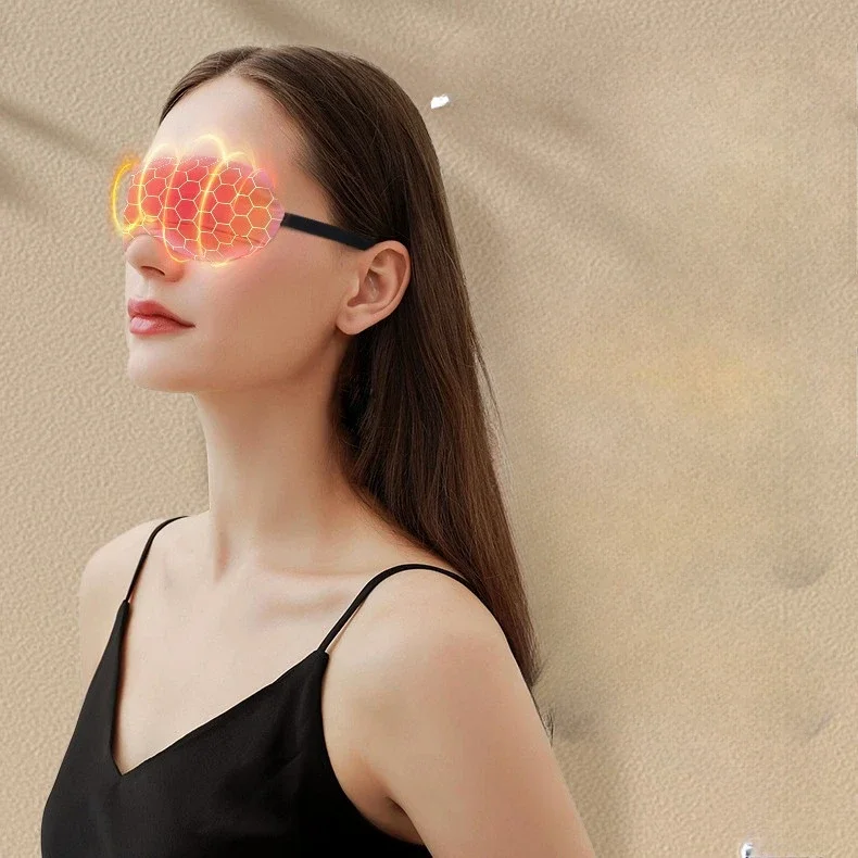 Wireless Heating Eye Mask Relieves Eye Fatigue Universal Blackout Eye Mask for Men Women Children and All Ages Mugwort