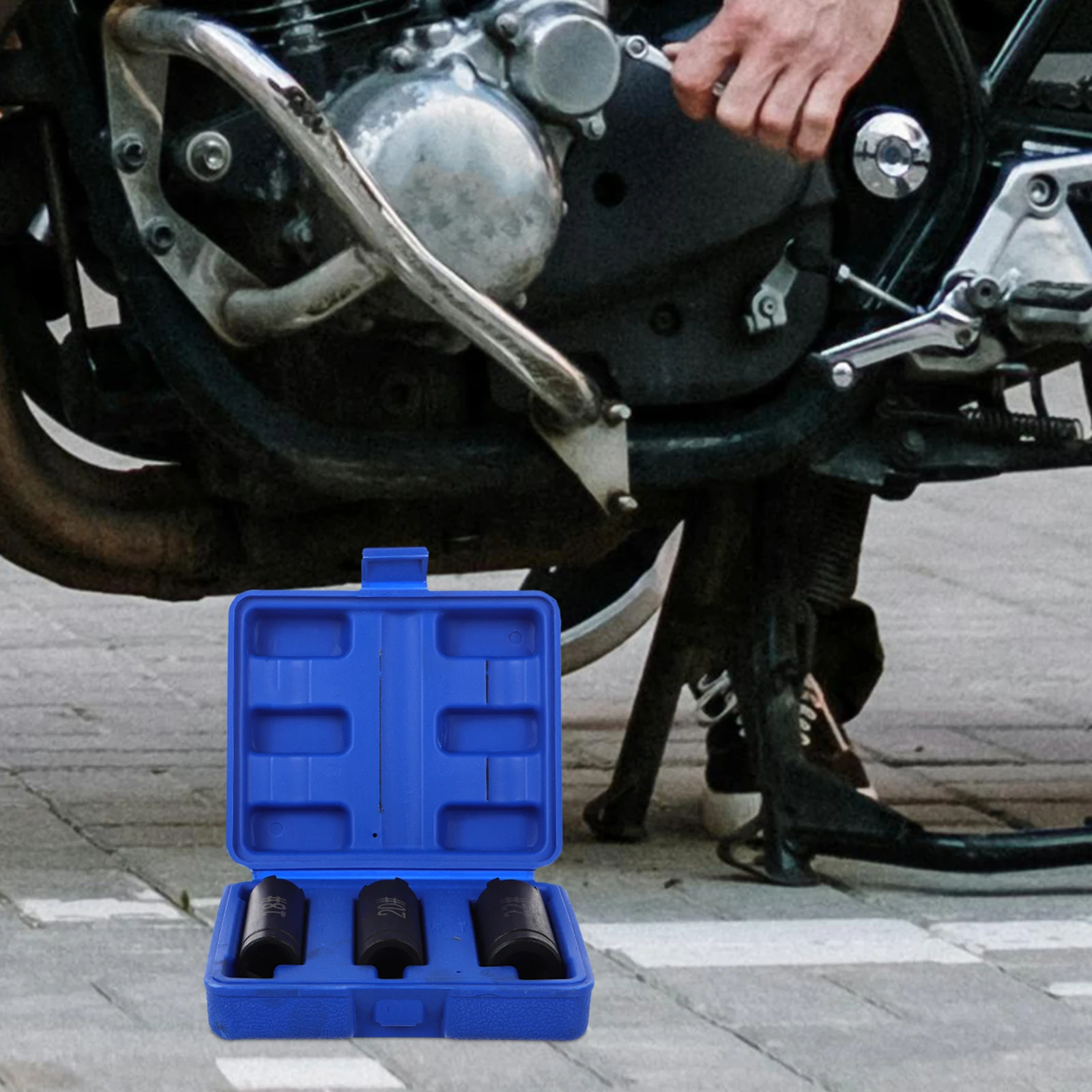 

Motorcycle Repair Wrench 4 Socket Tool For Clutch Nut Removal Starter Plate Disassembly Compact Lightweight Tool Set Lug