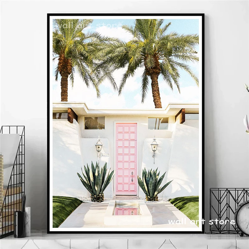 Nordic Modern Desert Architecture California Travel Photo Poster Palm Springs Canvas Print Painting Retro Wall Art Home Decor