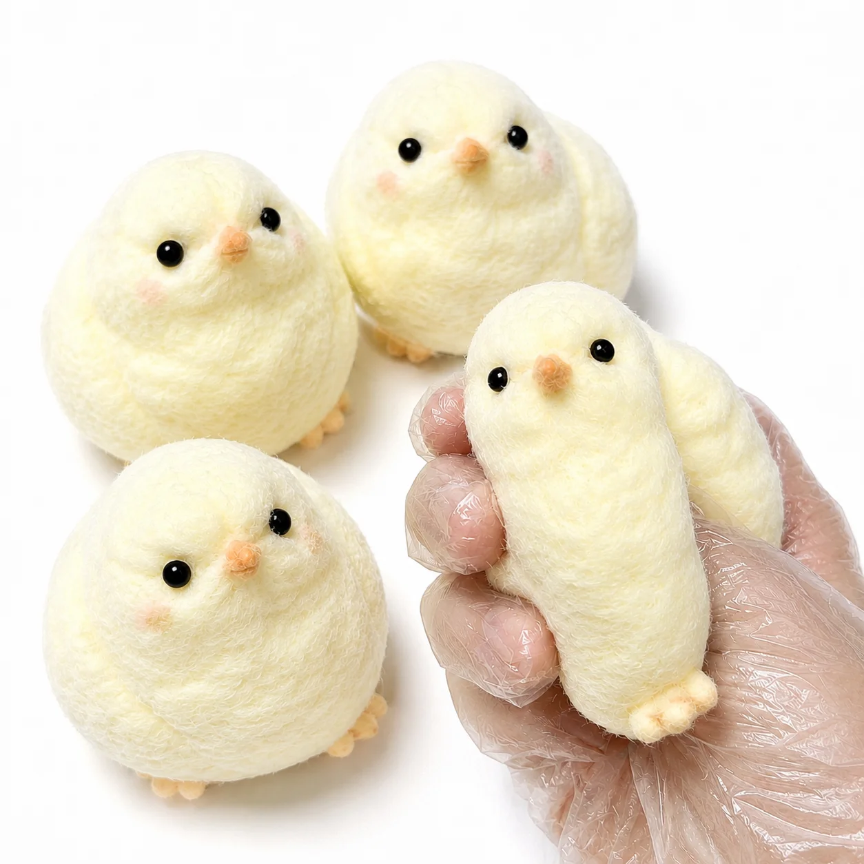 Kawaii Fluffy Chick Plush Toy Soft Squeeze Chicken Stress Relief Toy Cute Yellow Chick Sensory Toy Gift for Kids