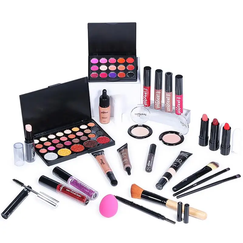 Full Makeup Set Caixa de presente para estudantes, cosméticos Set, iniciantes, Natal, casamento, presentes de aniversário, doce, novo, 27 peças