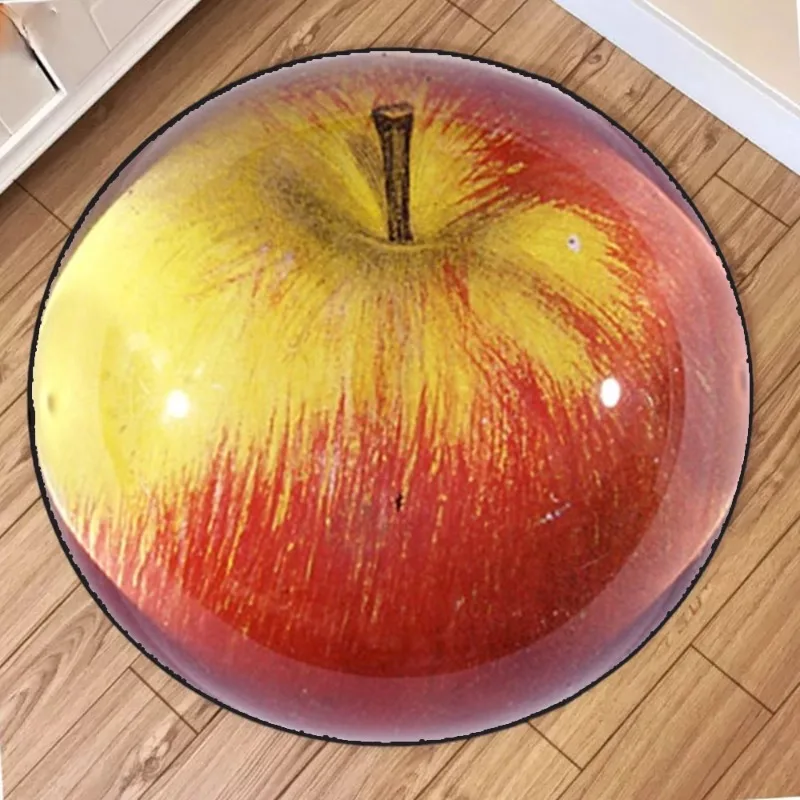 Funny Egg on the Ground Print Round Carpet, Soft Anti-Slip Circle Rug for Living Room or Bedroom, Creative Decorative Floor Mat