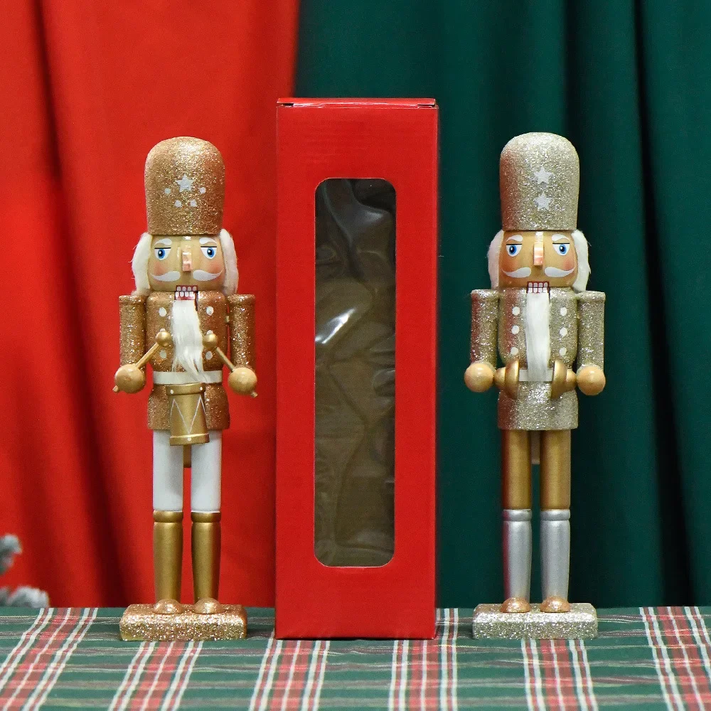Wooden Platinum Nutcracker Soldier Figurines, Ornaments, Nutcracker Puppet, Desktop Crafts, Kids Gifts, Christmas Home Decoratio