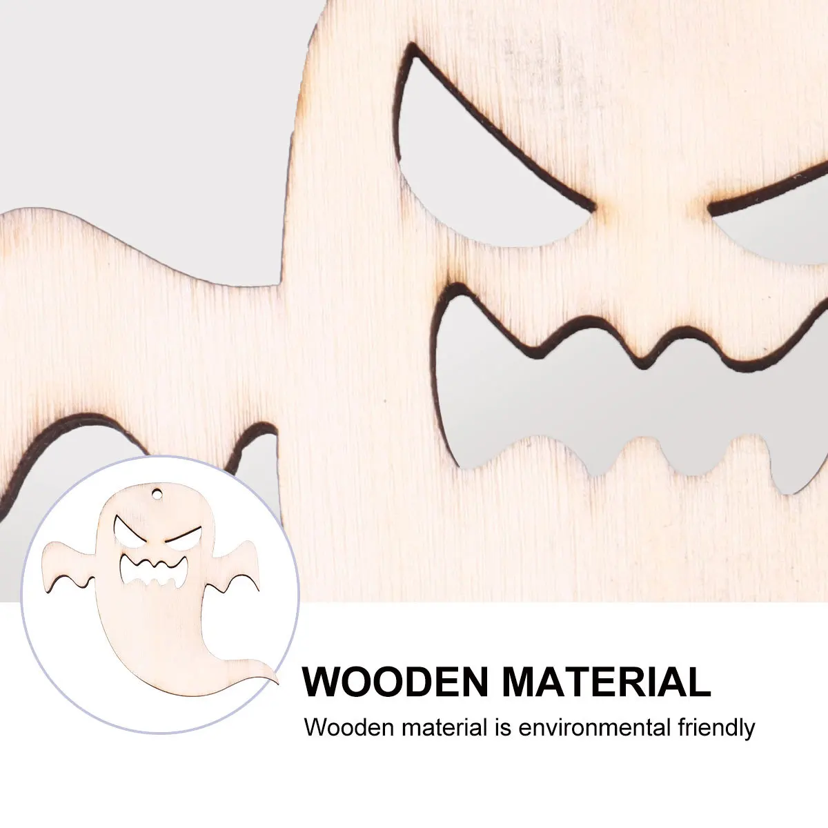 

50Pcs Halloween Theme Wooden Ornaments Unique Decorations Superior Cutting Technique DIY Crafts Wooden Cutouts