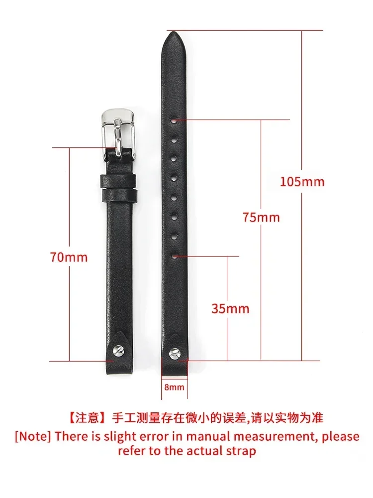 Elastic Comfortable Genuine Cow Leather Watchbands for Fossil ES3745 ES3861 ES4026 ES4340 ES4119 Es3565 Sweatproof Strap 8mm