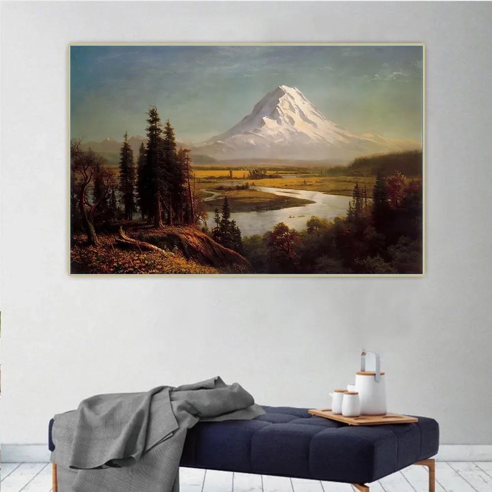 ألبرت بيرستادت "جبل. Rainier "لوحة زيتية قماشية مشهد جماليات صورة عمل فني ديكور غرفة المعيشة المنزلي الديكور