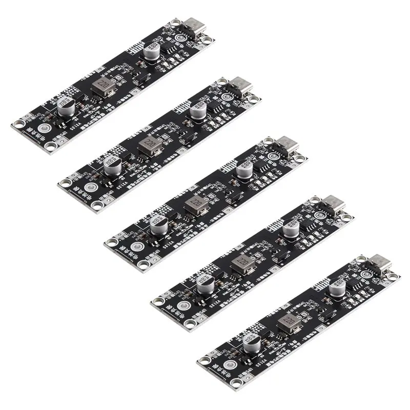 Efficientt-5Pcs Type-C 18650 Lithium Battery Boost Step Up Module 18650 Lithium Battery UPS Boost Module For Power Bank DIY 9V
