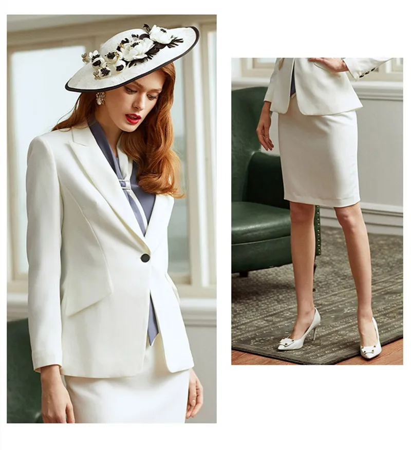 

Fashion Ladies Suit Workwear Formal Tuxedo Business Negotiation Suitable for Occasions (Jacket + Skirt) 13