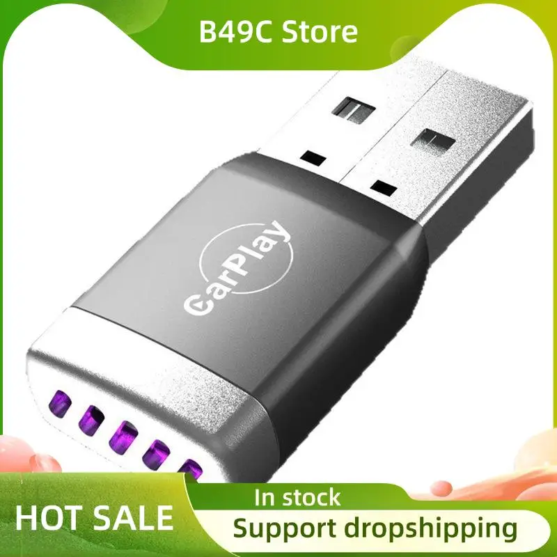 B49C Wireless Carplay Auto USB 2-In-1 2-In-1 Screen Projection Interconnection Super Mini Size 3.2X1.5X0.7Cm 16GB Car Adapter