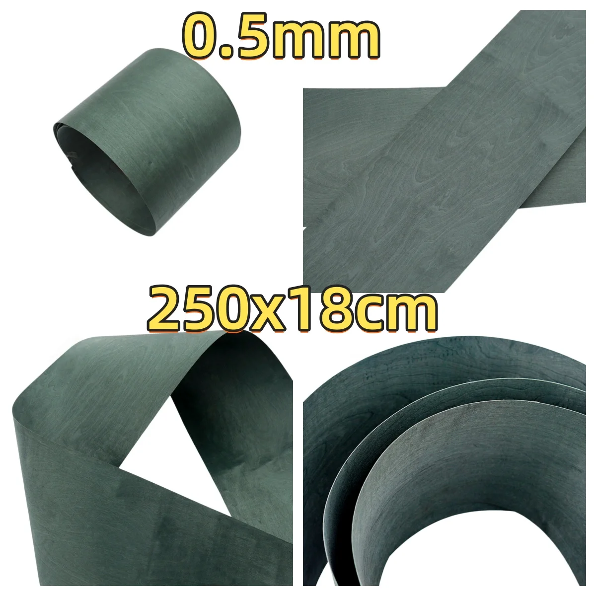 

Natural Dark Green Maple Veneer, 0.5mm, 250x18cm, For Watch Box Veneering &Decorative Painting Backing(Backing Non-woven Fabric)