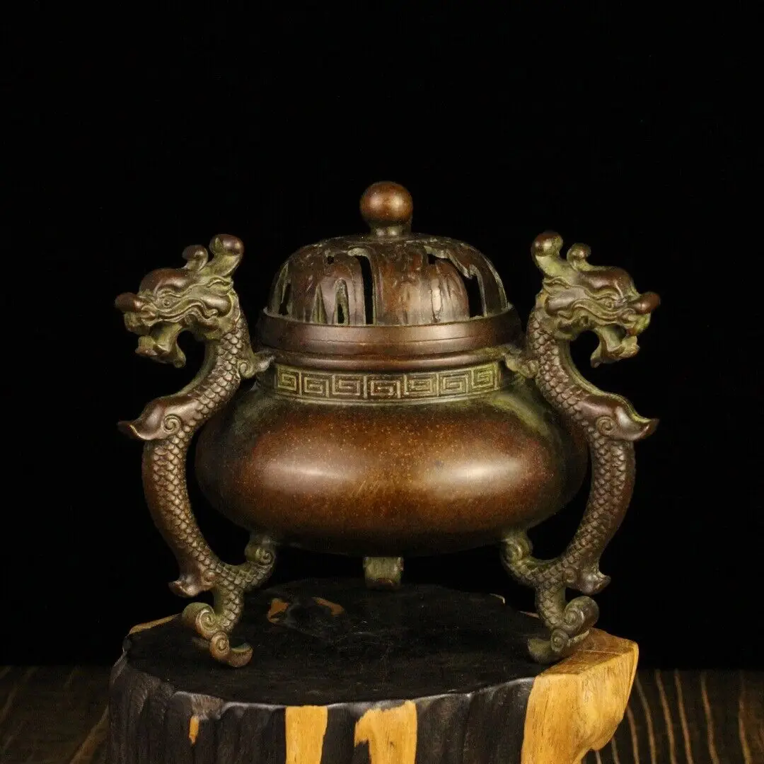 13 cm China Brass Incense burner censer old Bronze Incense burner Pot