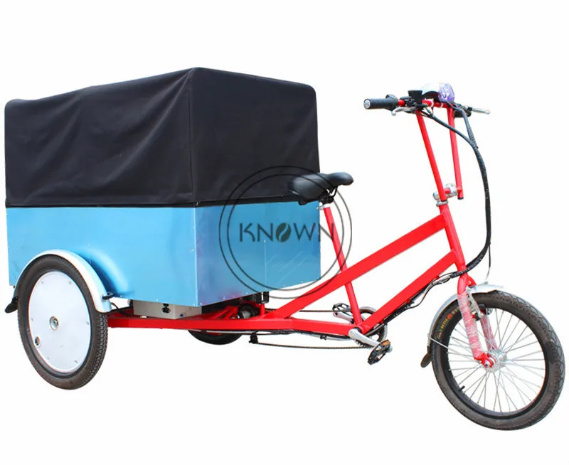 Hot Selling 6/7 Speeds Pedal Three Wheels Dutch Cargo Bike No Electric Bakfiet For Adult Courier Goods Tricycle Big Capacity