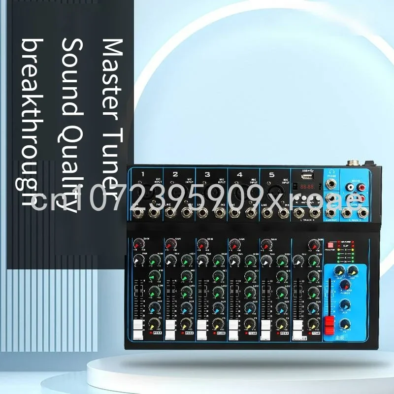 Sound Card for PC, Audio Processor, Karaoke, Bluetooth Speaker, Mixing Console, Digital Audio Mixer, 7 Channels