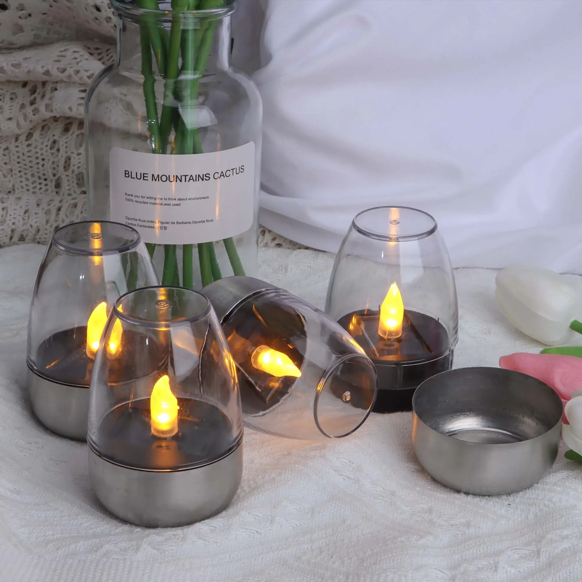 

Solar LED Candles Light Flameless Rechargeable Night Light For Wedding Party Garden Decor Outdoor Waterproof Solar Candles Lamp