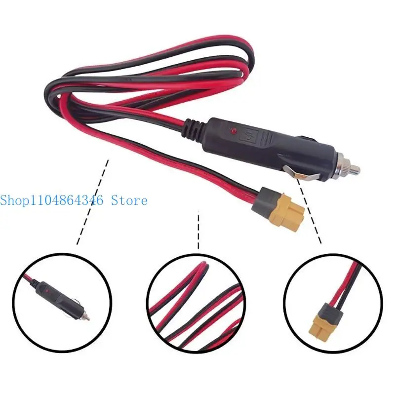 652F XT60 Female to Auto Cigarettes Lighters Male Cable for Household Electronics