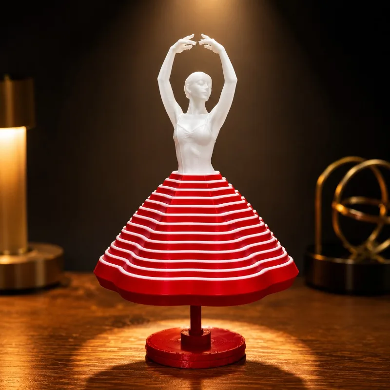 

3D Printed Rotating Ballerina Fidget Toy Creative Spinning Desk Decor PLA Kinetic Sculpture Gift for Kids Adults