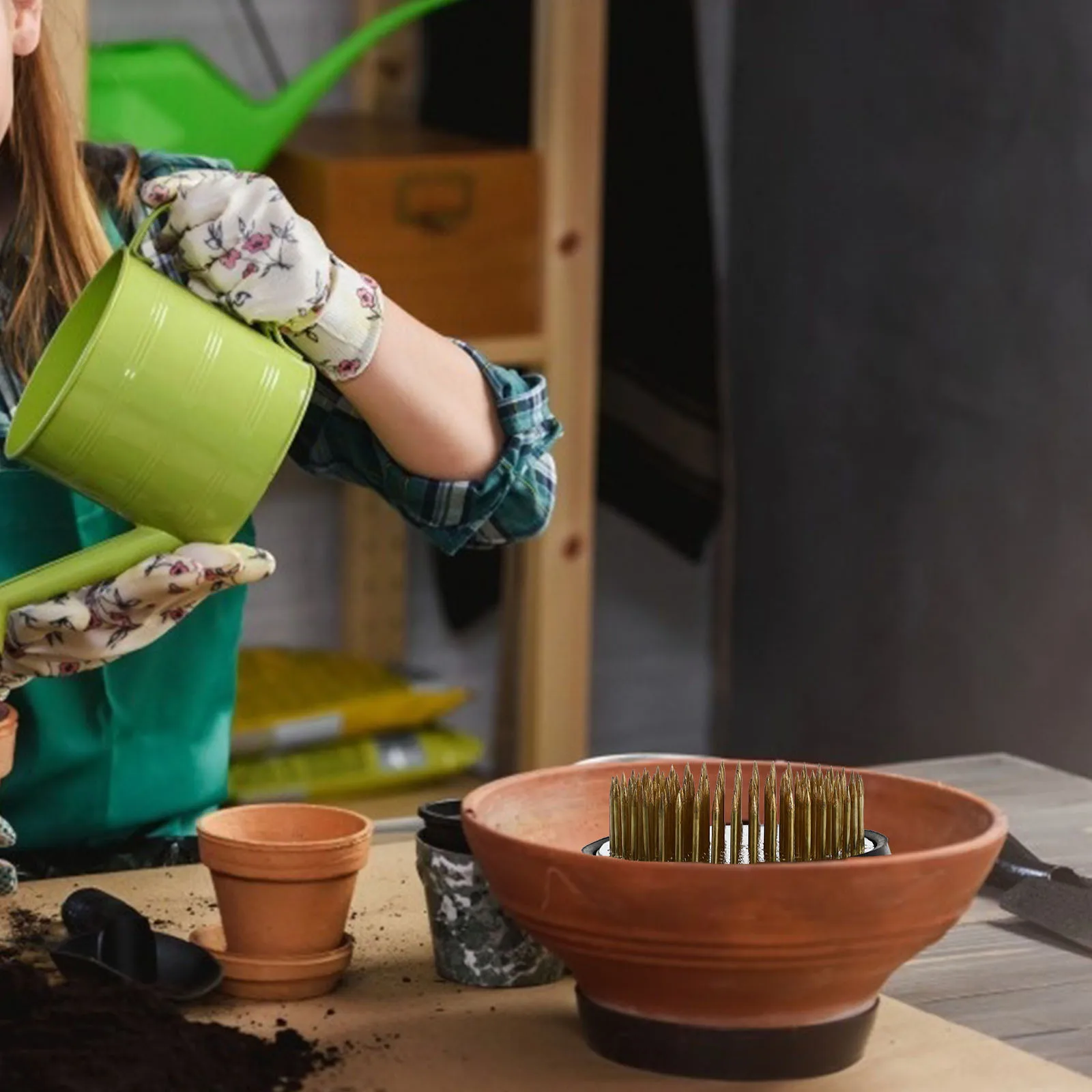 

3Pcs Round Flower Arrangement Base Premium Silicone Metal Floral Fixing Holder DIY Tool for Various Flowers Branches