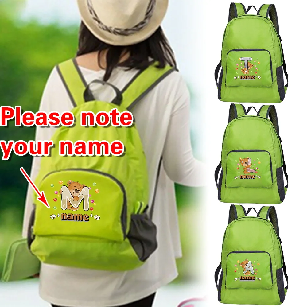 

Customized Name Portable Backpacks Lightweight Folding Backpack Large Capacity Dustproof Sports Bag Unisex Foldable Gym Bags